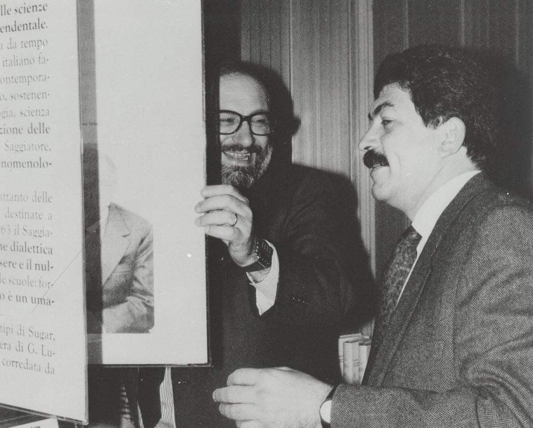 Stefano Rolando con Umberto Eco alla Buchmesse